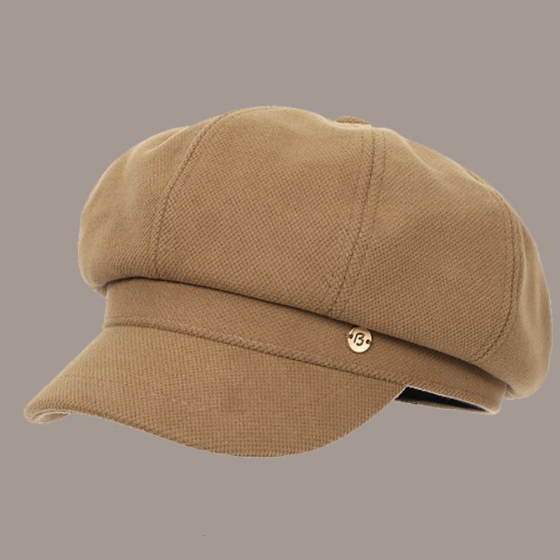 Womens Wool Tweed sboy Gatsby Ivy Cap Golf Cabbie Driving Hat Classic Baker Boy Beret 251225