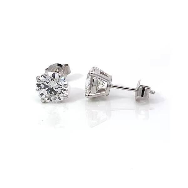 Lab Grown Diamond Stud Earrings 18K White Gold Earrings Women Fashion Jewelry Accessories Customized 4 Prongs Setting