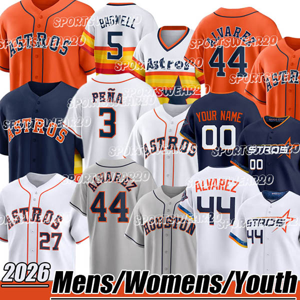 #27 Jose Altuve Jersey #2 Alex Bregman Yordan Alvarez Houstons Astros Jerseys Kyle Tucker Josh Hader Justin Verlander Jeremy Pena Custom City Baseball Jerseys