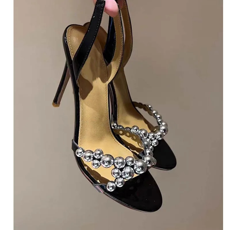 2026 Summer Womens Stiletto Sandals Pointed Fashion Show Party Wedding Womens Large Sandals 260330