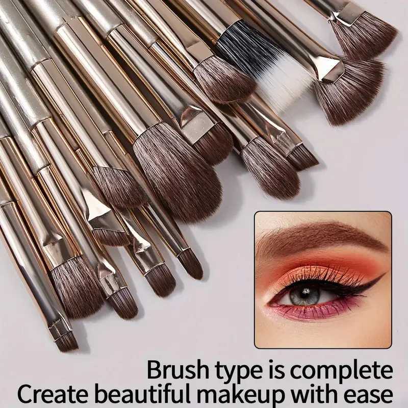 15pcs Makeup Brushes Set Soft Synthetic Eye Makeup Brush Set Blending Eyeshadow Eyeliner Crease Eyebrow Brightening Eye Brush Z260408