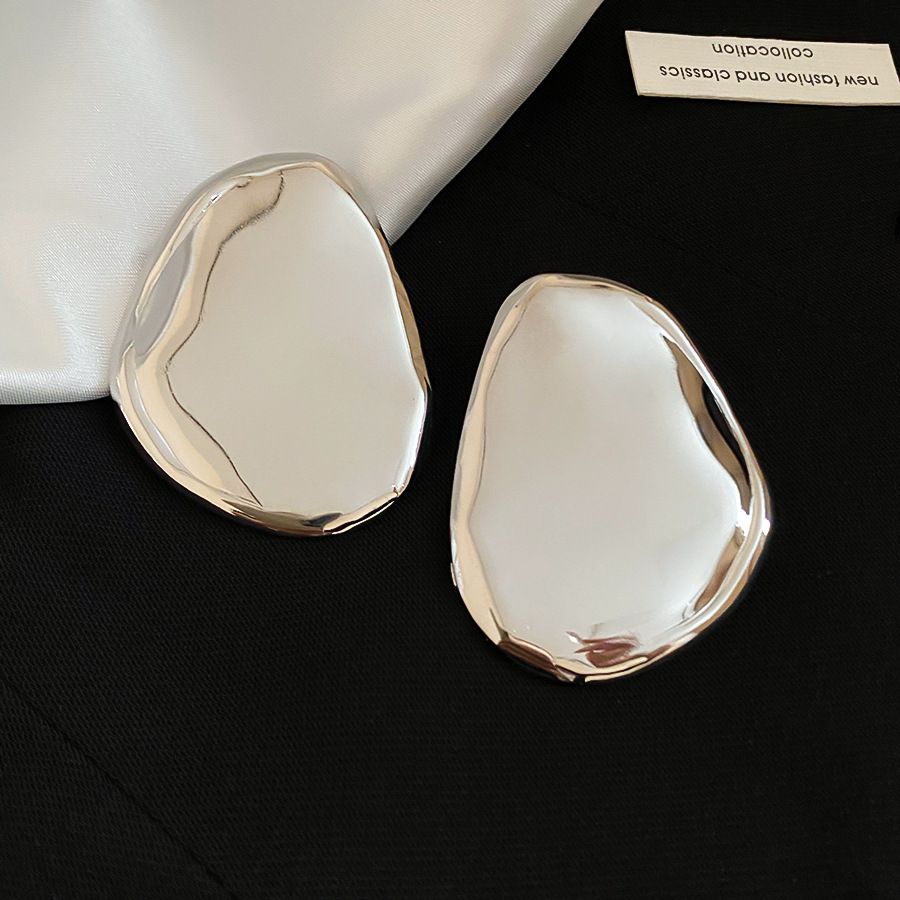 Silver needle European American cross-border metal pleated niche design, fashionable elegant earrings, light luxury and high-end feel - view 6