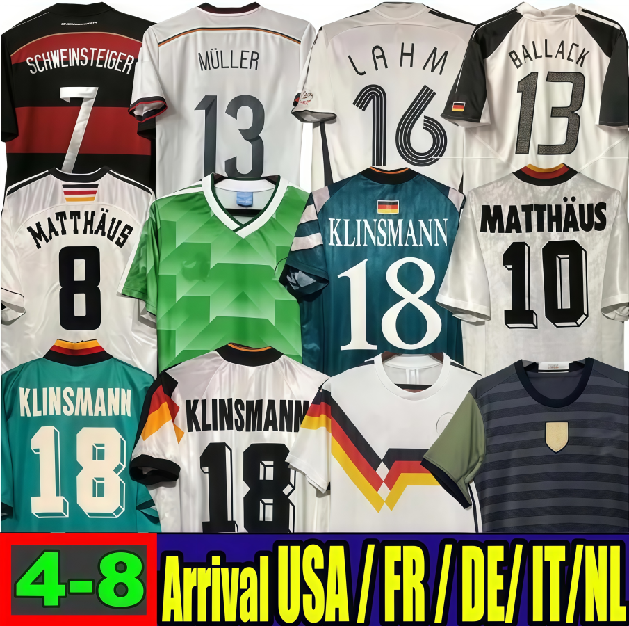 2002 03Germany Vintage Soccer Jerseys 1990 1992 1994 1996 1986 MULLER GOTZE KLOSE Football shirt BALLACK HAssler Bierhoff KLINSMANN Voller MatthAus Germany Retro