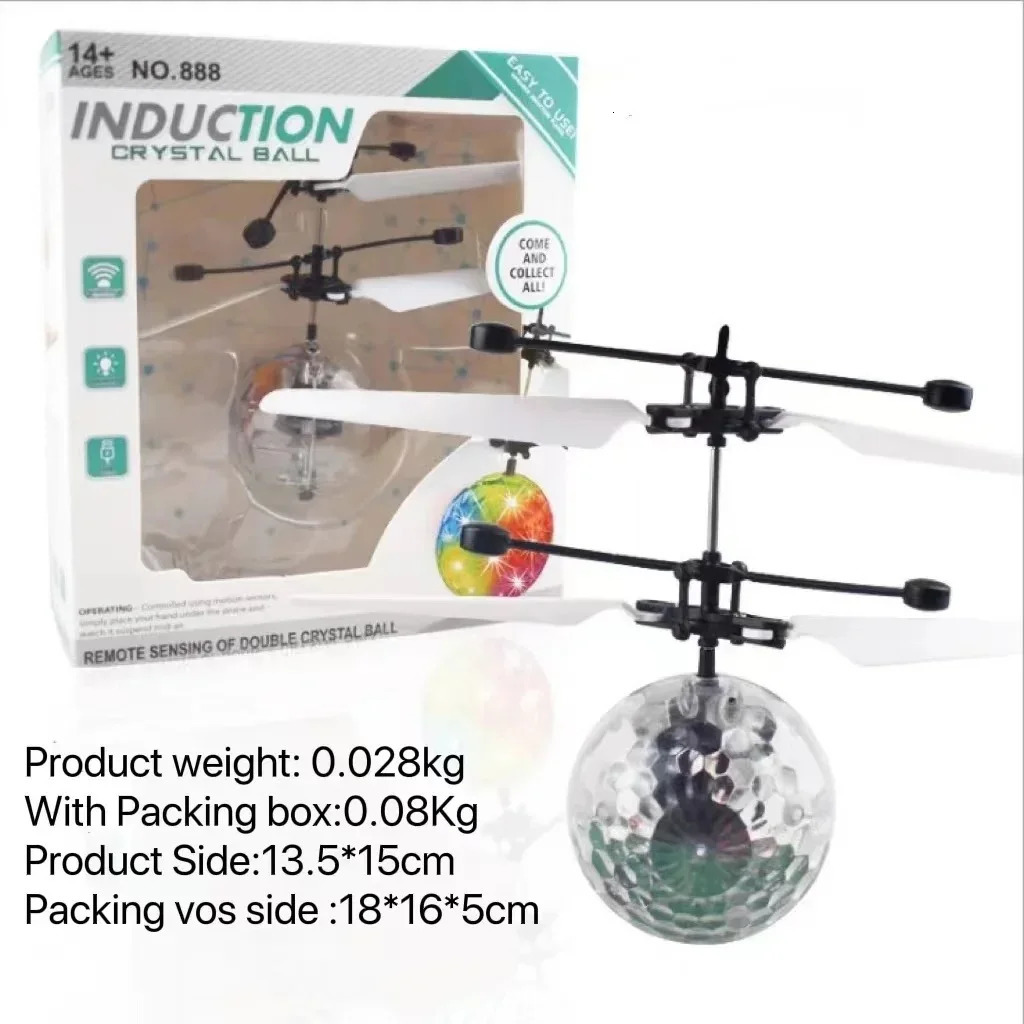 Led Light Suspension Crystal Ball Infrared Induction RC Gesture Control Colorful Glowing Toys Flying Unique Gift for Kids 260407