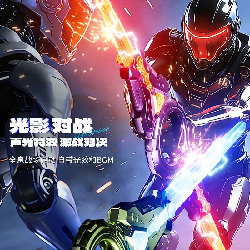 Fire spinning sword double-edged light sword childrens toy sword boys double headed telescopic bearing rotating knife lum C260408