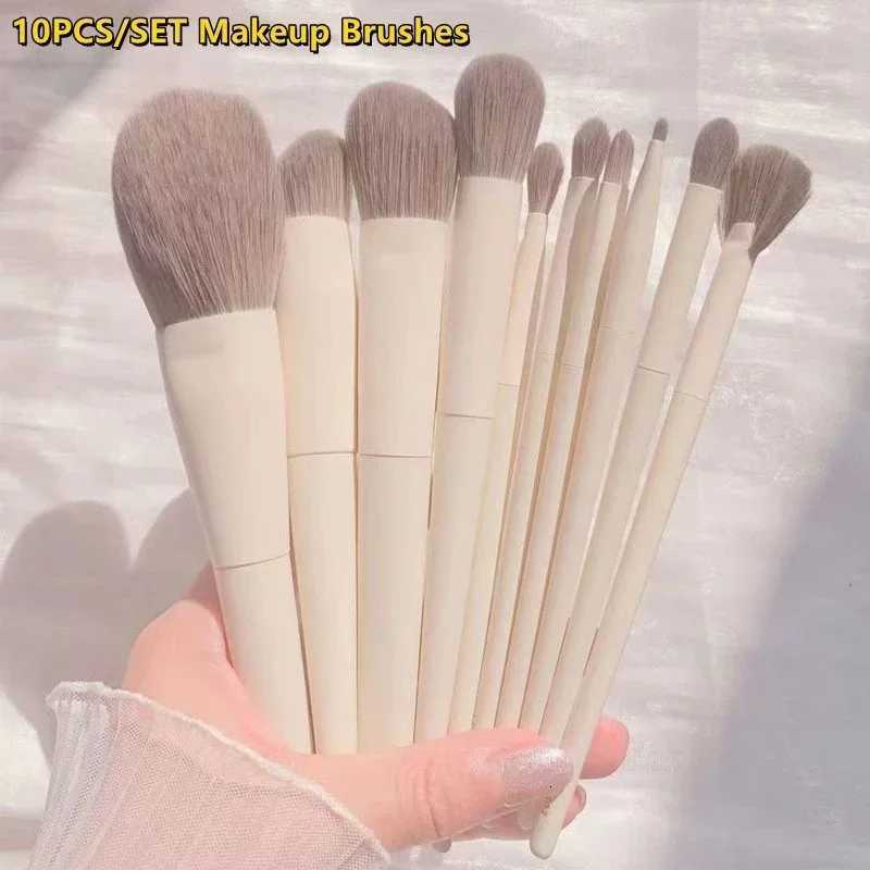 10PCS Soft Fluffy Makeup Brushes Set Eye Shadow Foundation Women Cosmetic Powder Blush Blending Beauty Make Up Brush Z260408