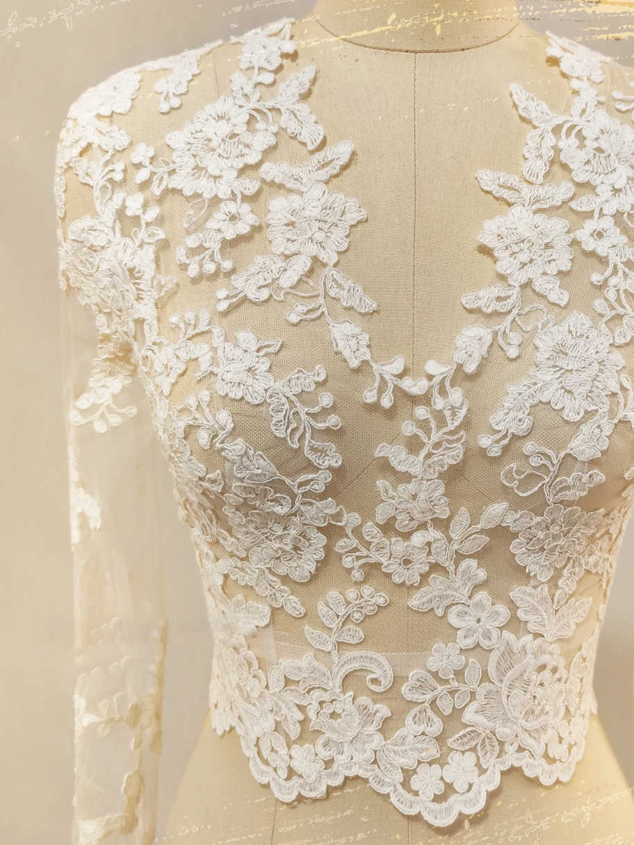 Graceful Wedding Jacket Bridal Bolero Long Sleeve Appliques Bridal Shawl Customized Wedding Accessories