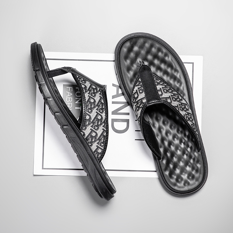 Men's Slippers Summer Slip-On Sandals Casual Unisex Thong Slippers Outdoor Wearable Clog Footwear Breathable Canvas Slippers