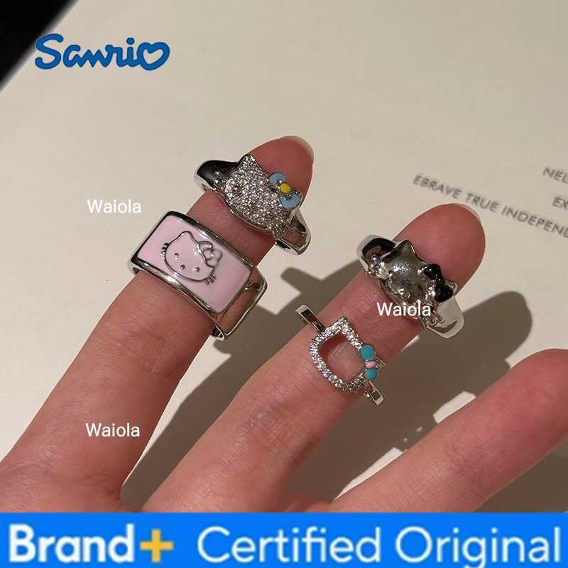 Sanrio Cute KT Cat Ring for Women Versatile Open Rings Versatile Index Finger Jewelry Anime Hello Kitty Girls Model Toy Gifts H260408