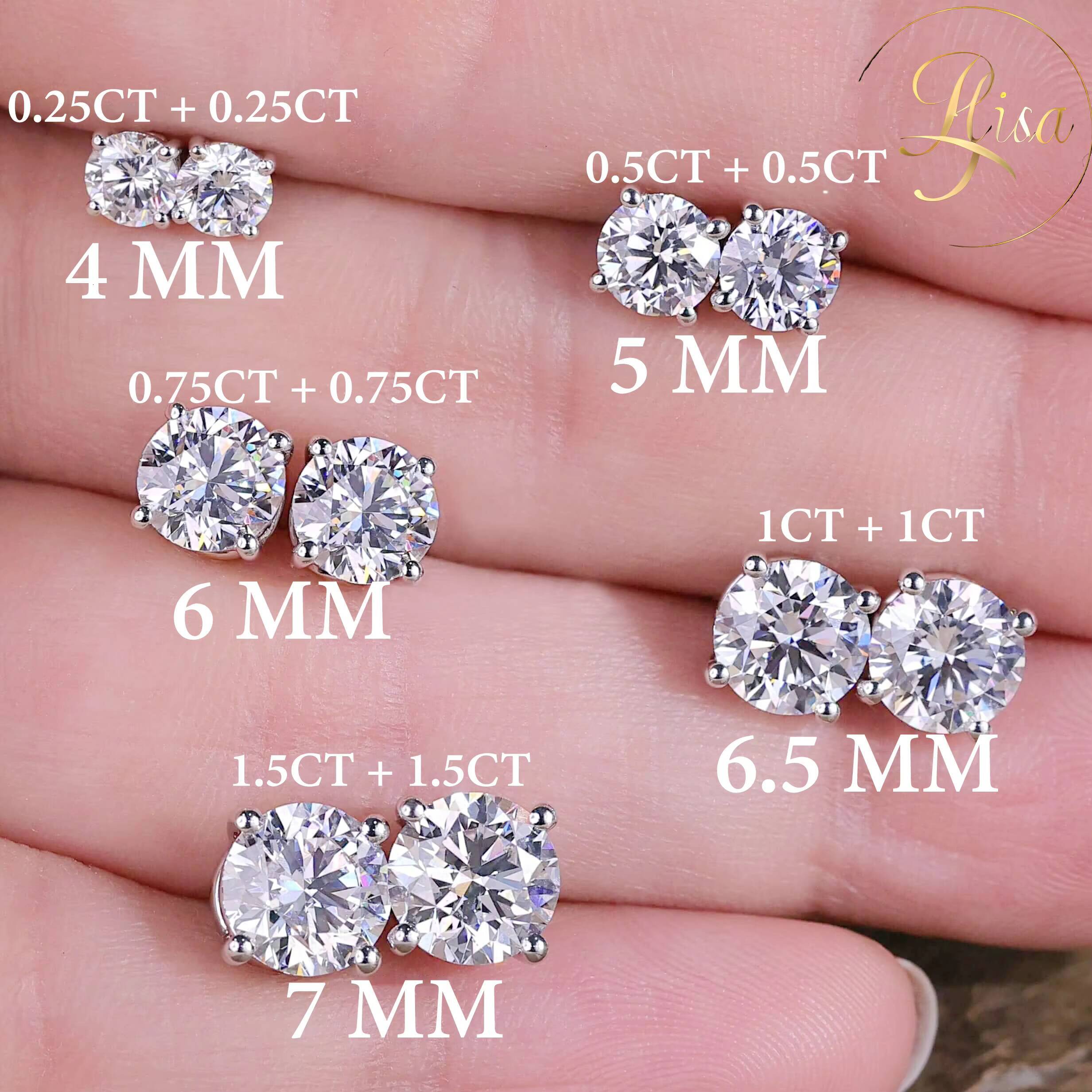 Custom Vvs Lab Grown Diamond Studs Earrings Men IGI Certified 10K 14K 18K Gold Lab Made Created Diamond Earring Women Jewelry