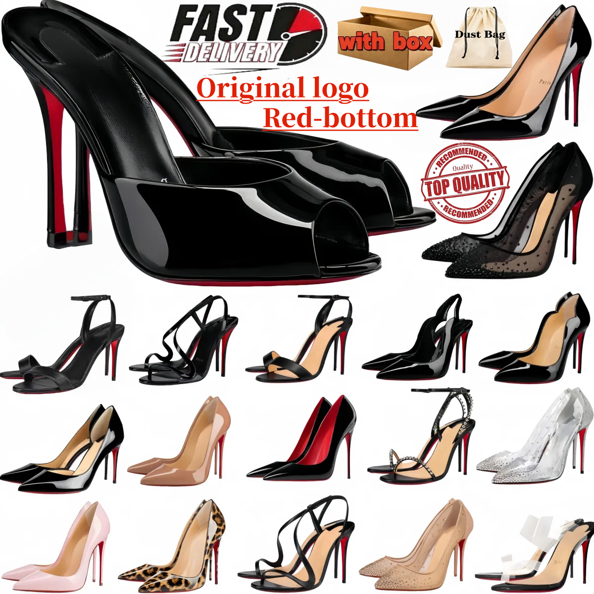 Designer Women High Heels Dress Shoes Red Peep Toe Sandals 6cm 8cm 10cm 12cm Miss Kate Chick Sandals Bottomed Heels Nude Black Patent Leather Brand Pumps Size 35-44