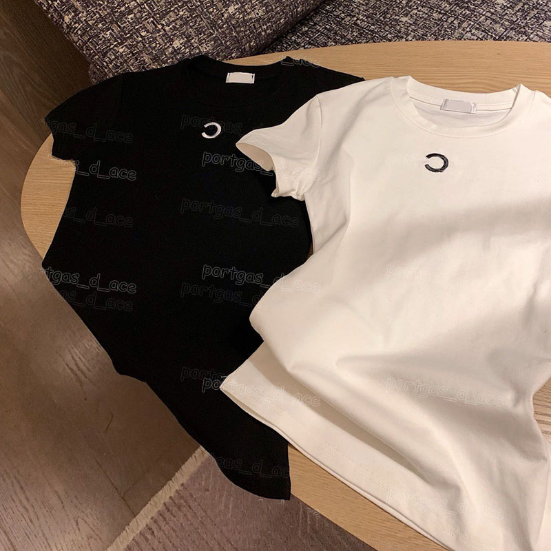 Designer Women Ripped t Shirt Brand Contrast Color Short Sleeve Tees Summer Casual Slim Fit Basic Tops