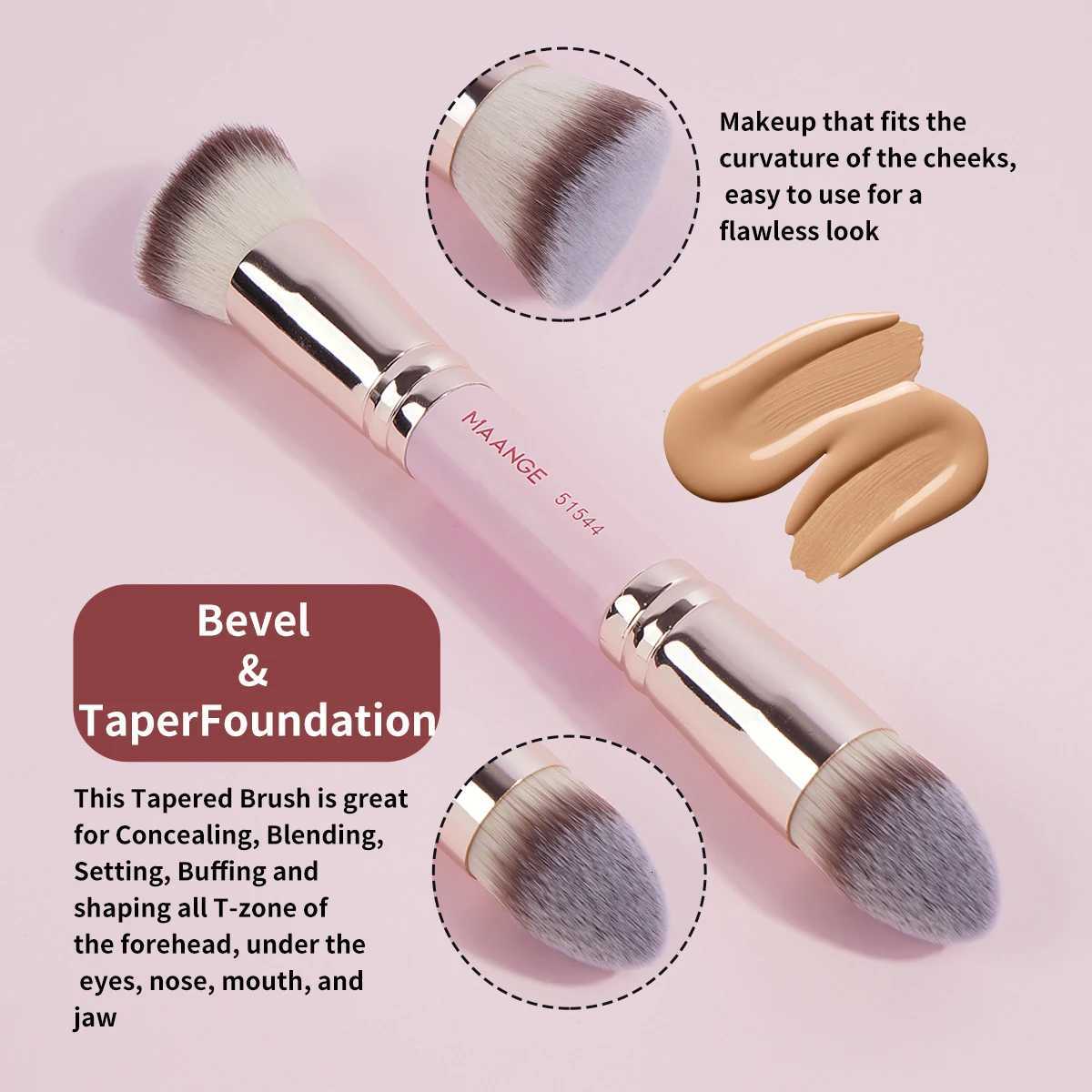 MAANGE 4pcs Basic Makeup Brushes Set With Box Dual-ended Foundations Powder Blush Details for Eyeshadow Brushes Beginner Travel Z260408