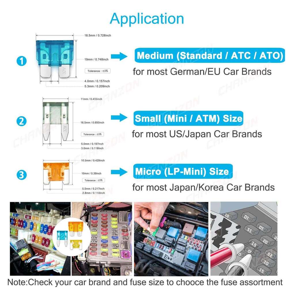 10/50pcs Car Auto Blade Truck Fuse ATC ATO Standard ATM LP Mini Micro 2 3 5 7.5 10 15 20 25 30 35 40 Amp A Automotive Protection