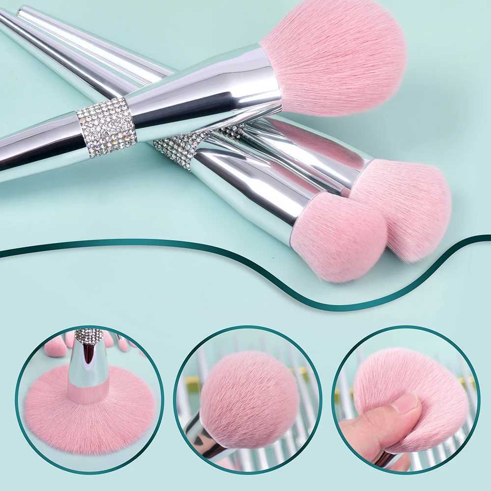 New 11 Pcs/set Diamond Makeup Brushes Set Powder Foundation Blush Contour Eyeshadow Brow Lashes Cosmetic Brushes Beauty Tools Z260408