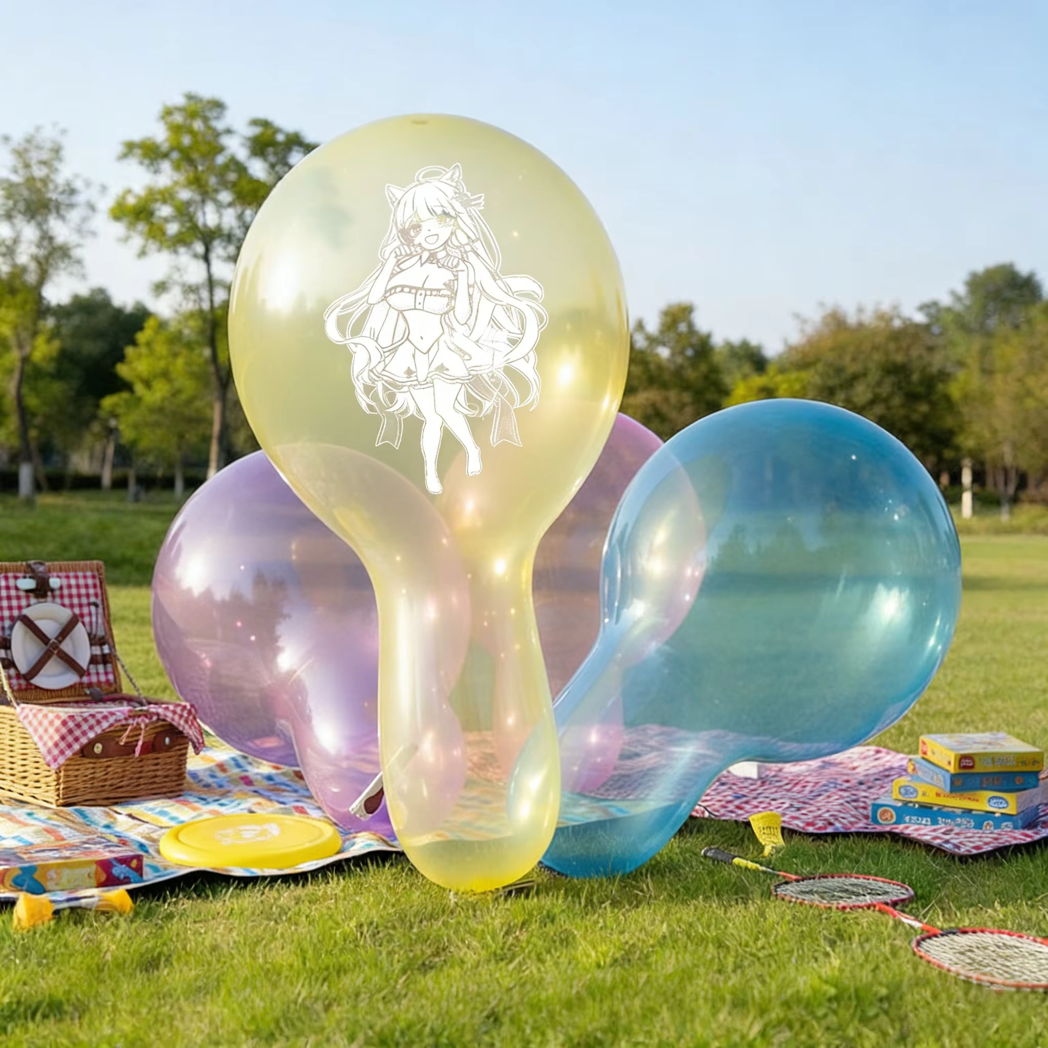 24-inch Large Long-Necked Transparent Crystal Latex Balloons, Thickened for Durability, Anti-Burst Design