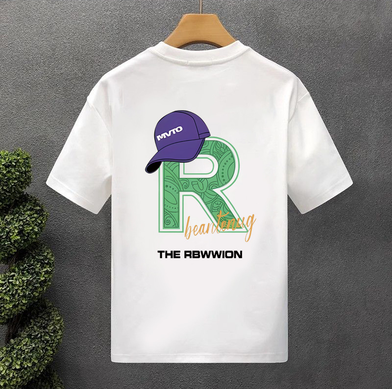 2026 Summer New Arrivals Men's Crew Neck Tees | INS Trendy Loose Plus Size Casual Letter Print Fashion Tops