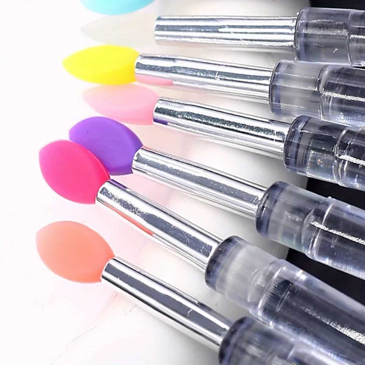 3/5/10PCS Portable Silicone Lip Brush With Cover Soft Multifunctional Lip Balm Applicator Lipstick Lipgloss Makeup Brushes Z260408