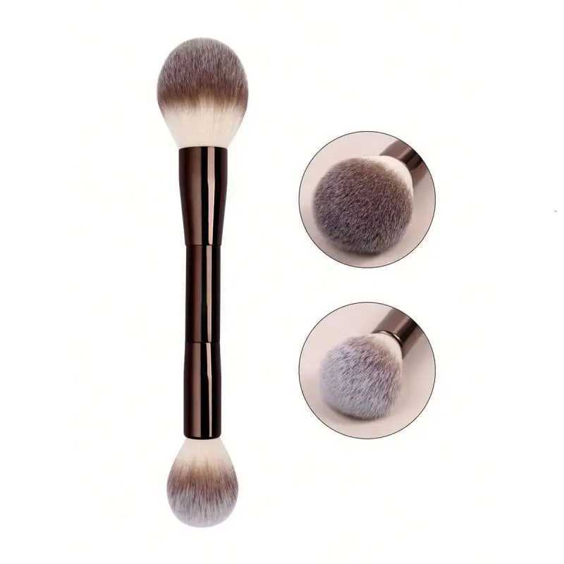 Double-Ended Makeup Brush Set Nylon Bristles Metal Handle Unscented All Skin TypesMultifunctional Metal Rod for Buffing Z260408