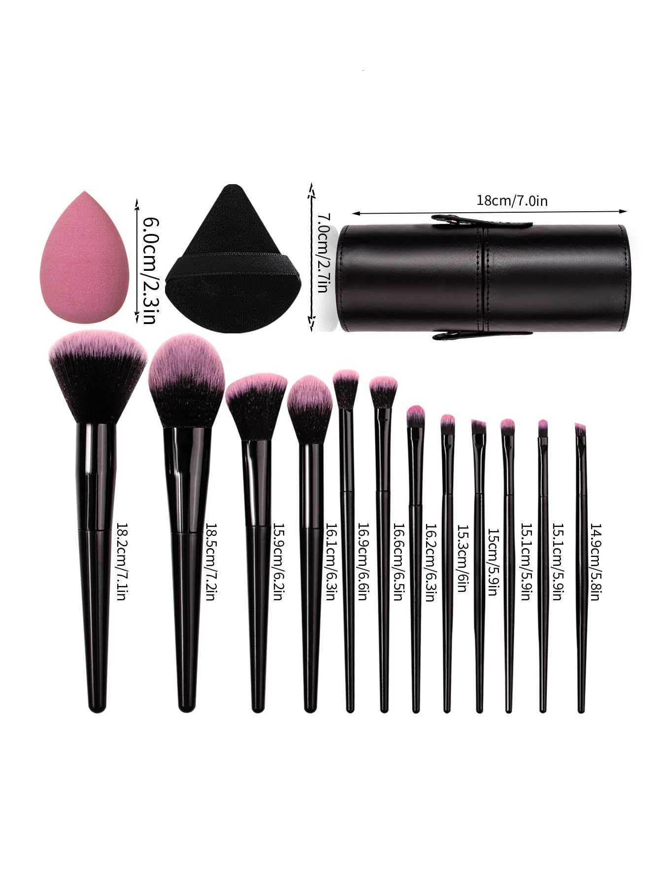 19PCS set of 12 makeup brush sets 3pcs triangular powder puff 3pcs non-powder makeup egg 1pcs makeup brush storage bucket Z260408