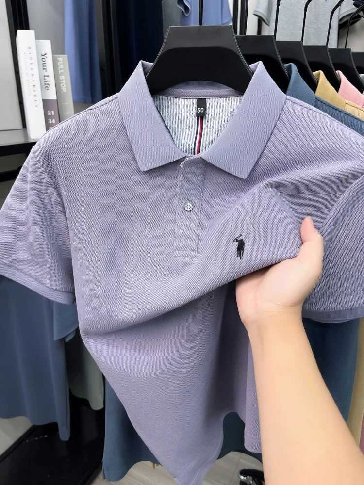 100cotton short sleeve polo shirt mens summer fashion classic Paul luxury brand custom embroidery casual business golf T-shirtT260408