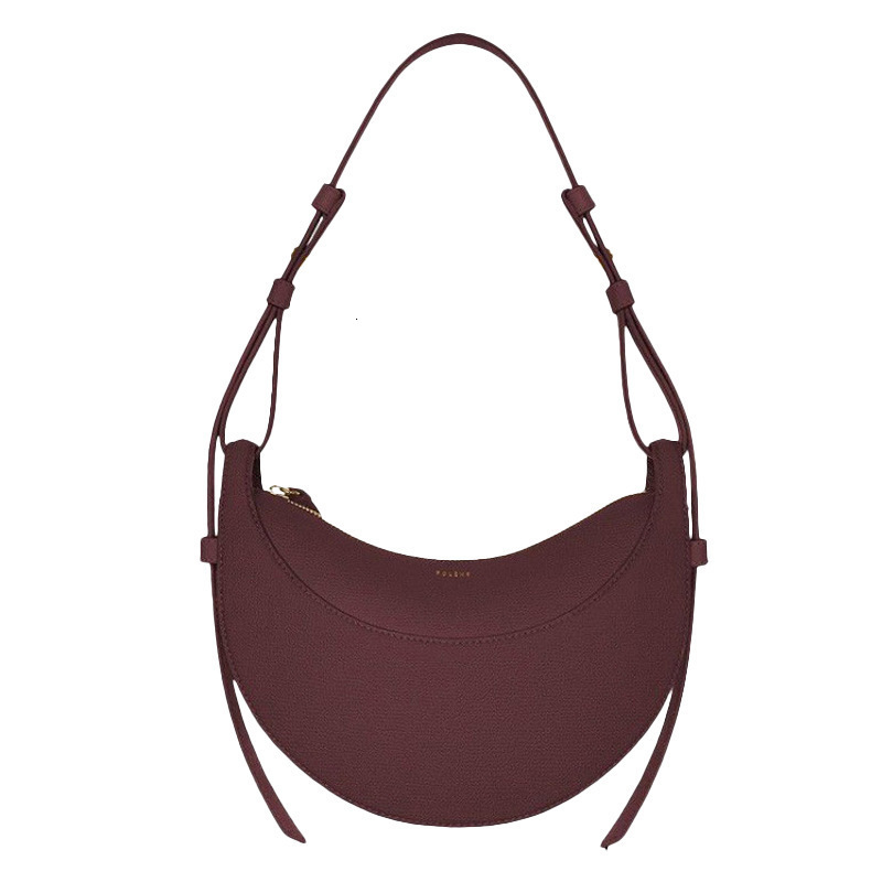 Adjustable Leather Crescent Bag, Women's Pebbled Leather Shoulder Handbag, Spacious Daily Crossbody Tote