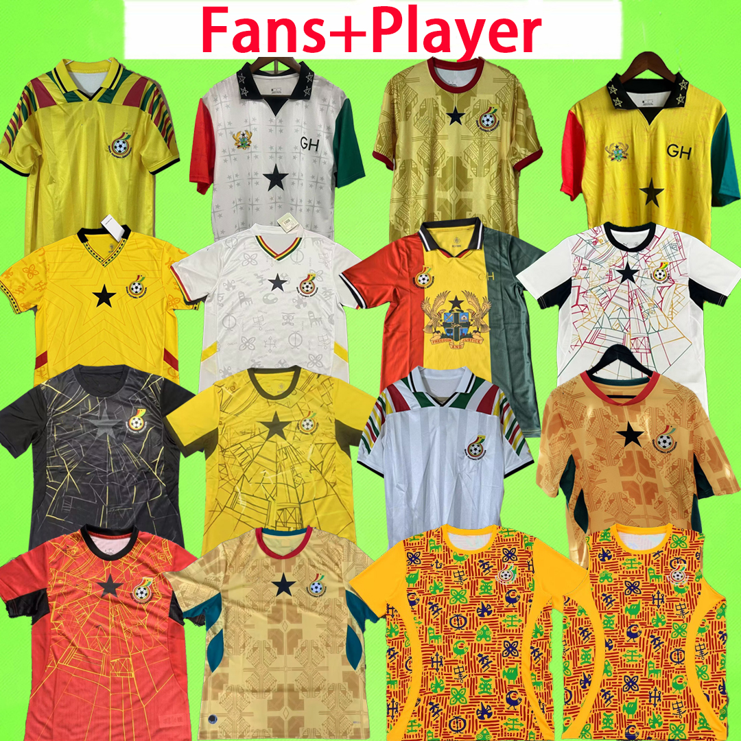 New + Retro 2026 Ghana Soccer Jerseys THOMAS national team uniform J.AYEW WILLIAMS KYEREH vest 2026 training suit GK Football Shirts T 24 25 26 fans player version 2025