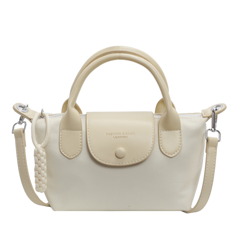 Mini Nylon Tote Bag, Women's Small Shoulder Handbag with Charm, Trendy 2026 Daily Crossbody Bag