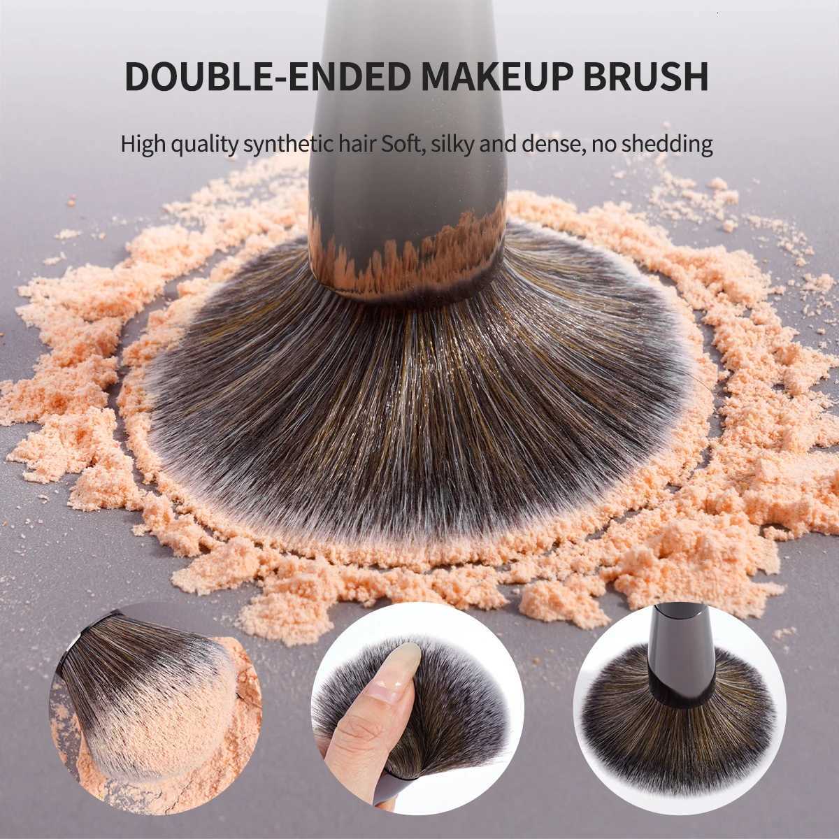 MAANGE 7pcs/set Flawless Makeup Brush Double Ended Foundation Brush for Blending Liquid Cream Powder Soft Dense Hair Makeup Tool Z260408