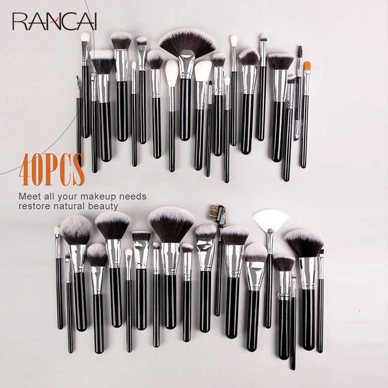 Professional 40Pcs Makeup Brushes Set Soft Synthetic Bristle Powder Blending Contour Eyebrow Eyeshadow Fan Foundation Brush Z260408