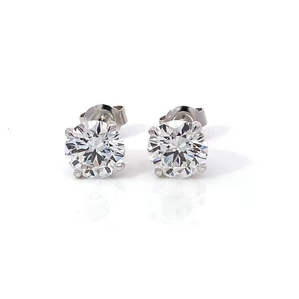 Lab Grown Diamond Stud Earrings 18K White Gold Earrings Women Fashion Jewelry Accessories Customized 4 Prongs Setting