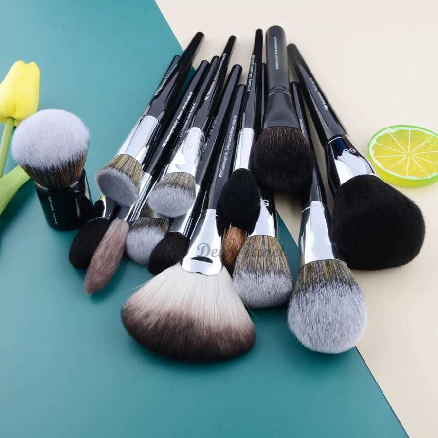 S series Pro Makeup brushes Powder fan foundation blusher highlight Make up brush Big size black handle synthetic hair Well made Z260408