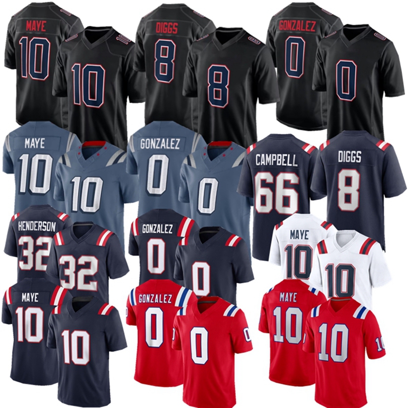 TreVeyon Henderson Drake Maye Christian Gonzalez Football Jersey Doubs Stevenson Brady Will Campbell Vrabel Kayshon Boutte