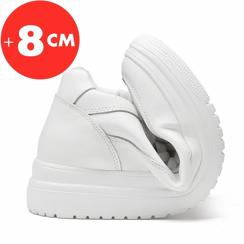 Lift Sneakers Man Elevator Shoes Height Increase Insole 8cm White Black Taller Shoes Men Leisure Fashion Sports Plus Size 36-44 260408