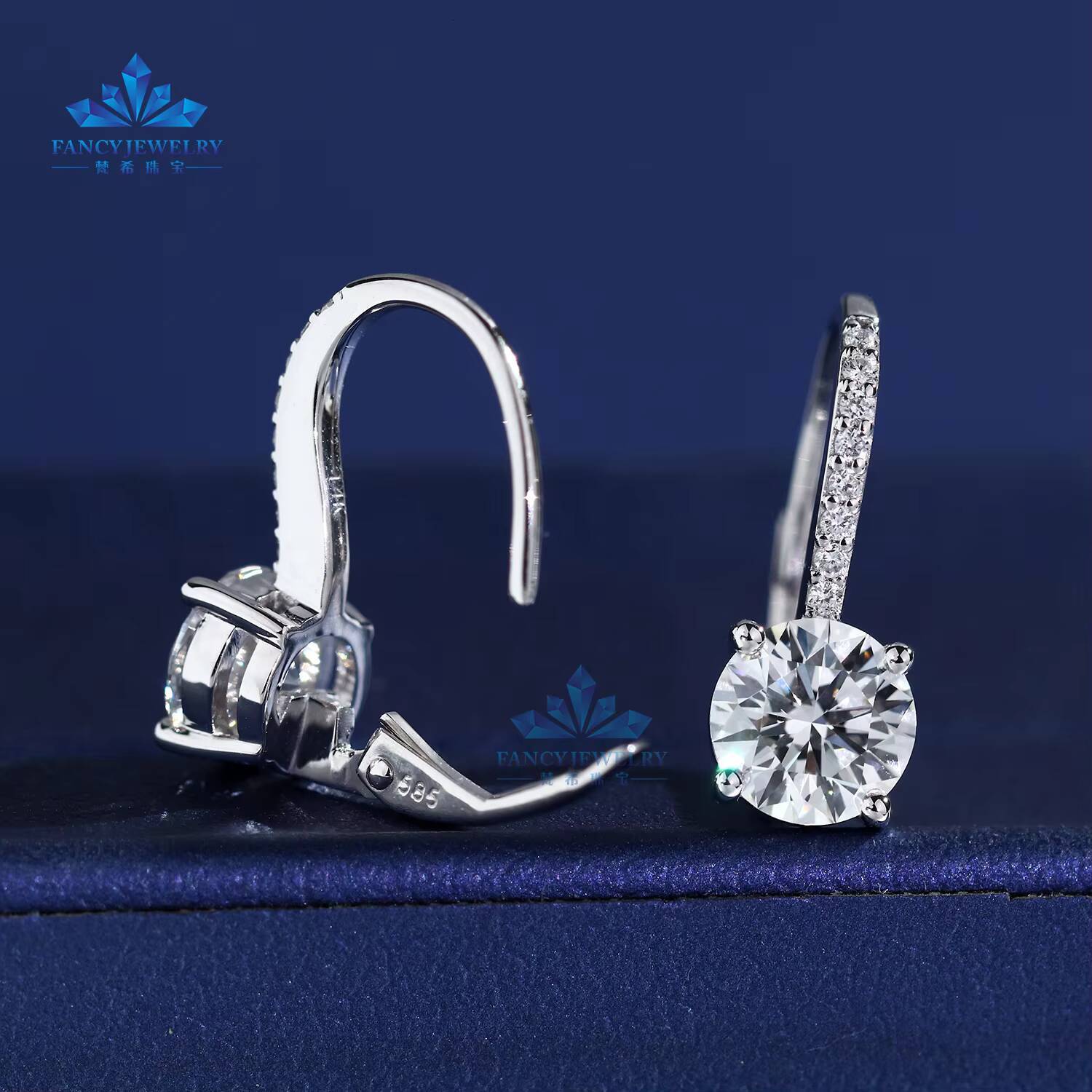 Luxury 14K Gold Iced Out Lab Grown Diamond Ear Stud Earrings IGI Certified Fine Jewelry for Men and Women
