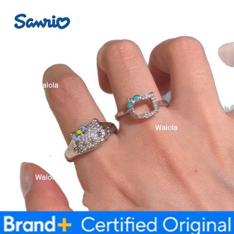 Sanrio Cute KT Cat Ring for Women Versatile Open Rings Versatile Index Finger Jewelry Anime Hello Kitty Girls Model Toy Gifts H260408