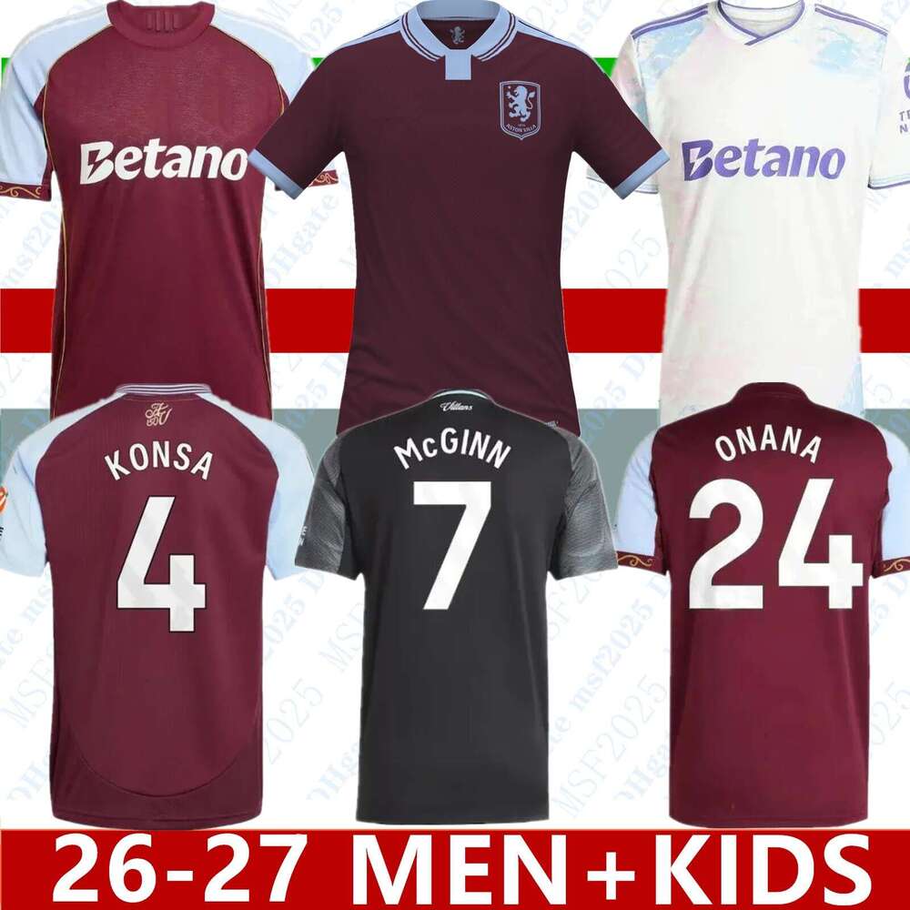 25 26 27 RASHFORD Home Aston Soccer Jersey 2026 2027 villa Special Edition ROGERS McGINN WATKINS soccer shirt TIELEMANS ONANA M.ASENSIO 150th kids kit football uni
