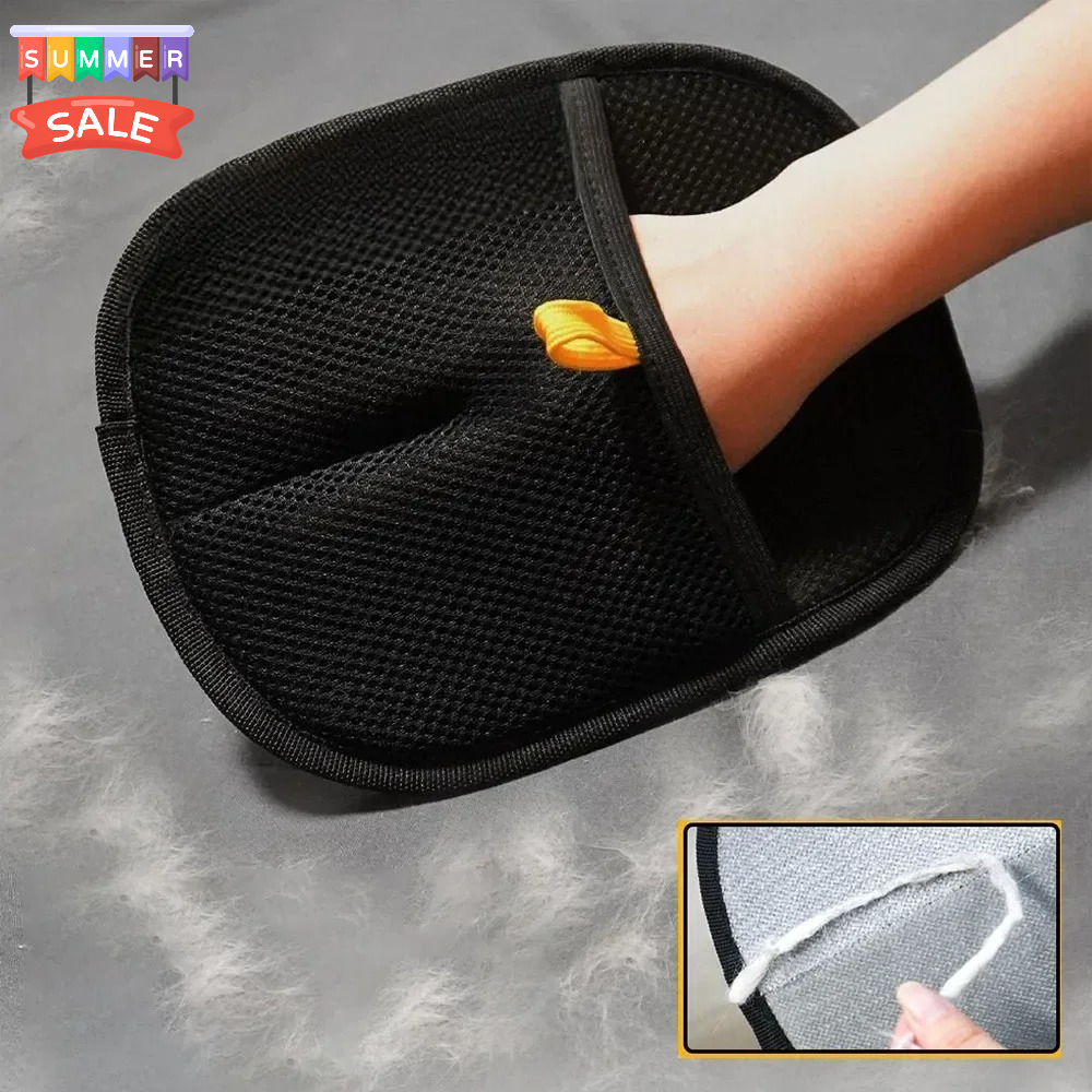 Static Pet Hair Removal Gloves - Grooming & Deshedding Gloves for Dogs Cats - Works on Sofa Carpet Clothes - Multi-Surface Brush