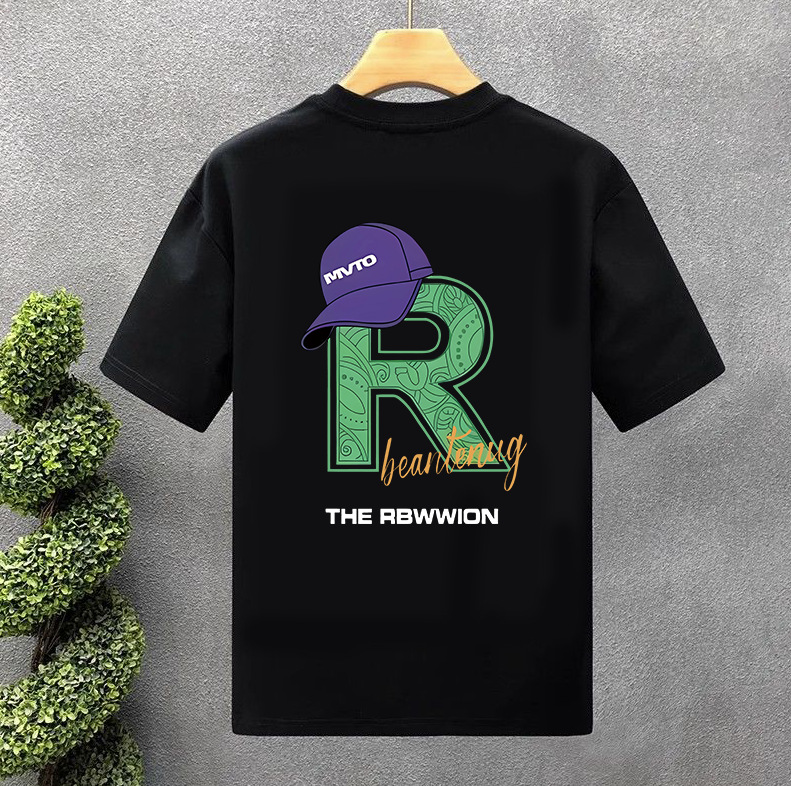 2026 Summer New Arrivals Men's Crew Neck Tees | INS Trendy Loose Plus Size Casual Letter Print Fashion Tops