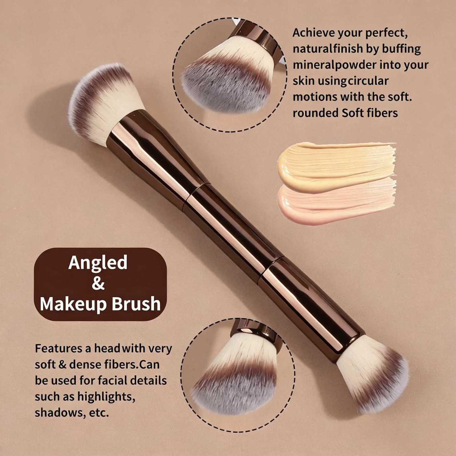 1pcs Double-Ended Foundation Makeup Brushes for Liquid Cream Powder Concealer Soft Fluffy Bristle Cosmetic Beauty Tools Z260408