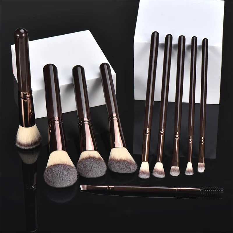 10pcs Professional Makeup Brush SetPowderBlusherFoundation BrushHighlightEye ShadowLip Brushes Beauty Make Up Tools Z260408