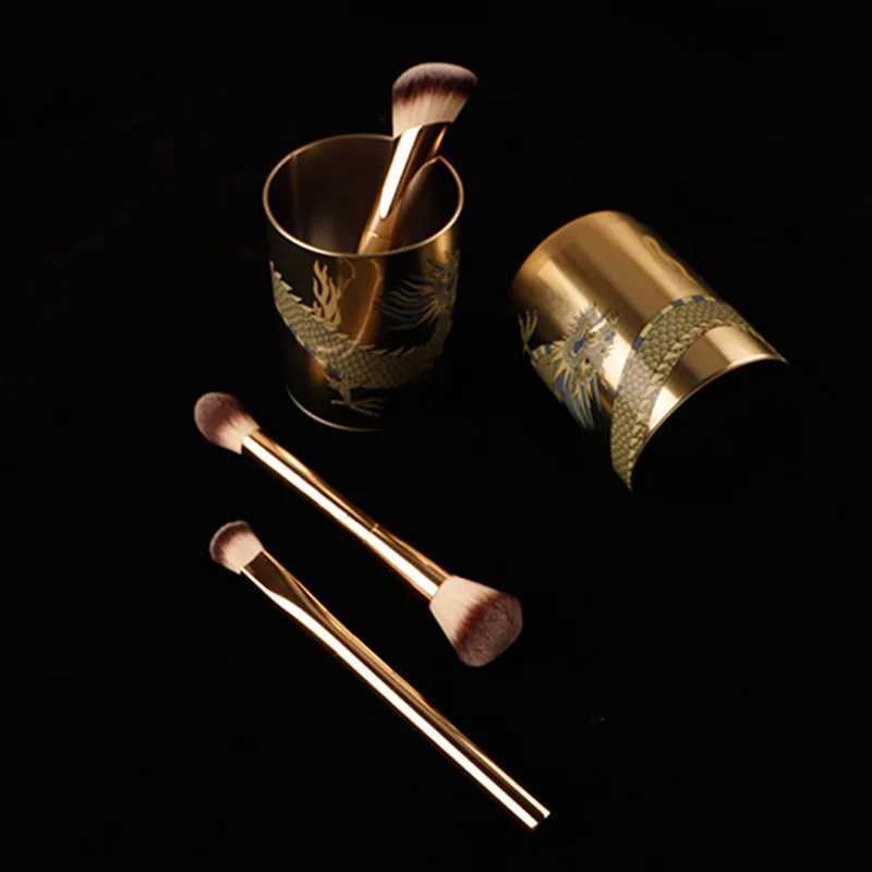3pcs/set Hourglass Makeup brushes Powder Foundation Blush Concealer Make up brush with Dragon cosmetic bucket Storage box Z260408