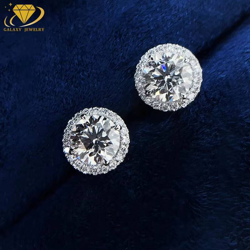 Fashion Jewelry Lab Grown Diamond Earring 925 Sliver 14k Gold Plated IGI Certificate Diamond Earring For Women Gift