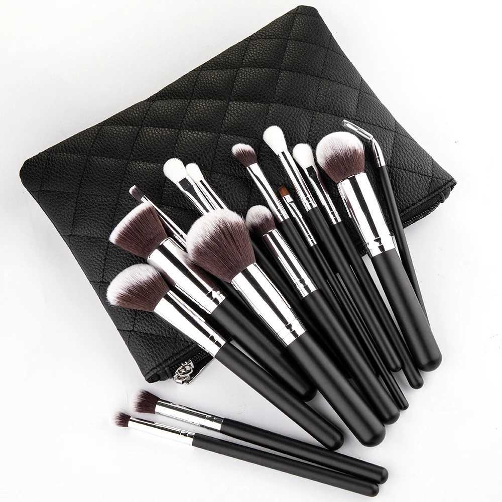 15pcs Professional Make-up Brushes Set Makeup Power Brush Make Up Beauty Tools Soft Synthetic Hair With Leather Case Z260408