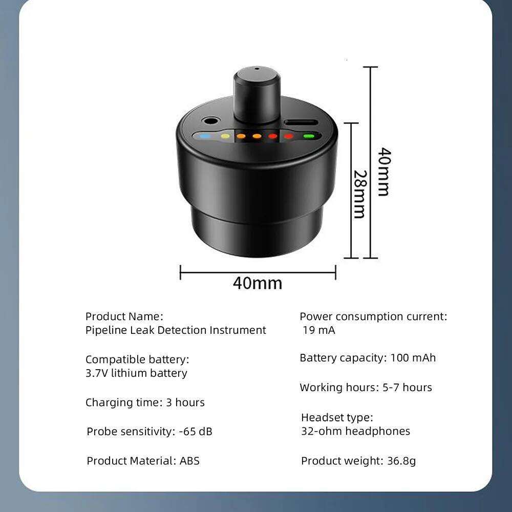 F03 Pipeline Detector Multi-functional Acoustic Noise Finder High Sensitivity Sensor Water Pipe Leak Detection Tool - view 6