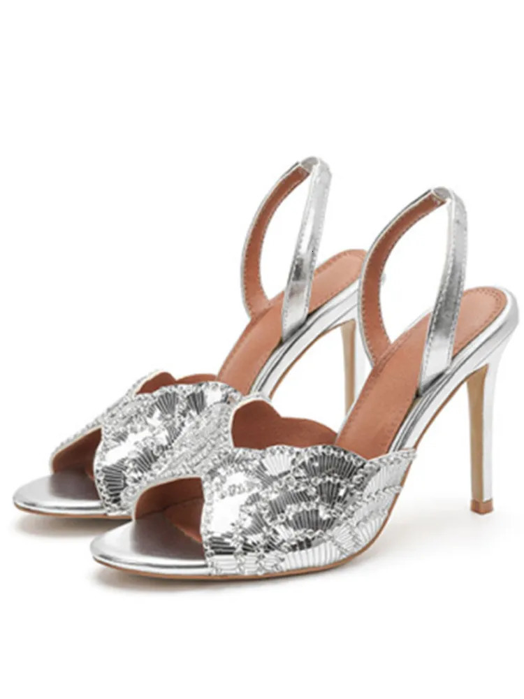 2026 Summer Womens Stiletto Sandals Pointed Fashion Show Party Wedding Womens Large Sandals 260330