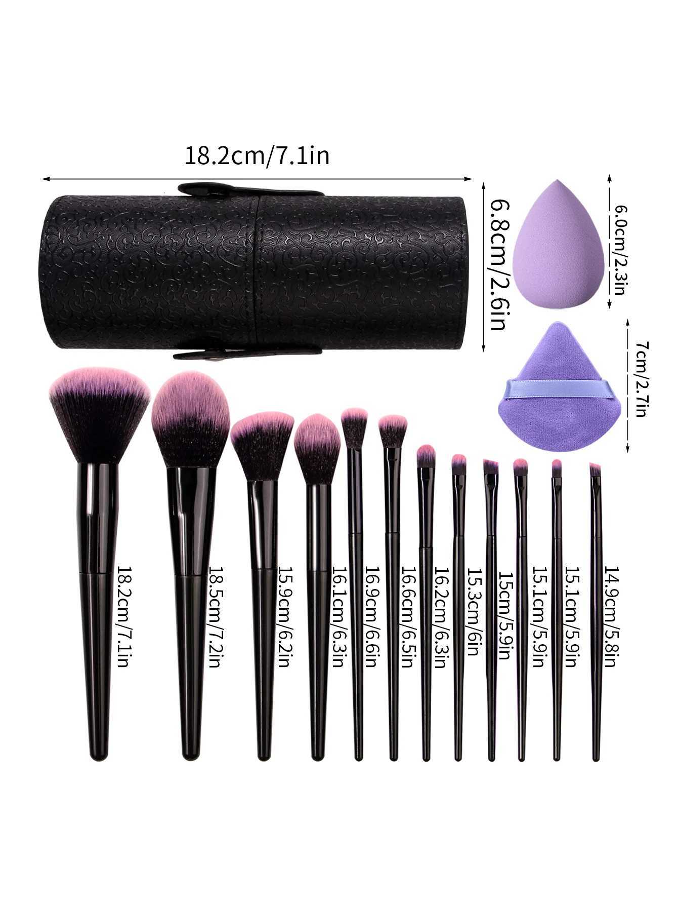 17-piece makeup brush set 12 multi-functional makeup brush sets 4 powder puff beauty eggs makeup brush storage bucket Z260408