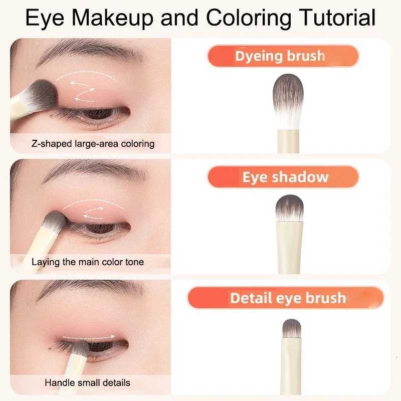 5/6/8/10pcs Natural Eye Makeup Brushes Set Detail Eyeshadow Brush Makeup Brush White Ultra Soft Eyeshadow Eyeliner Makeup Tool Z260408
