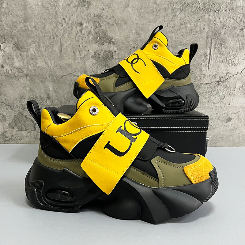 Hots sale 2026 Men's Luxury Letter Print Chunky Platform Sneakers Fashion High Top Dad Shoes free shipping