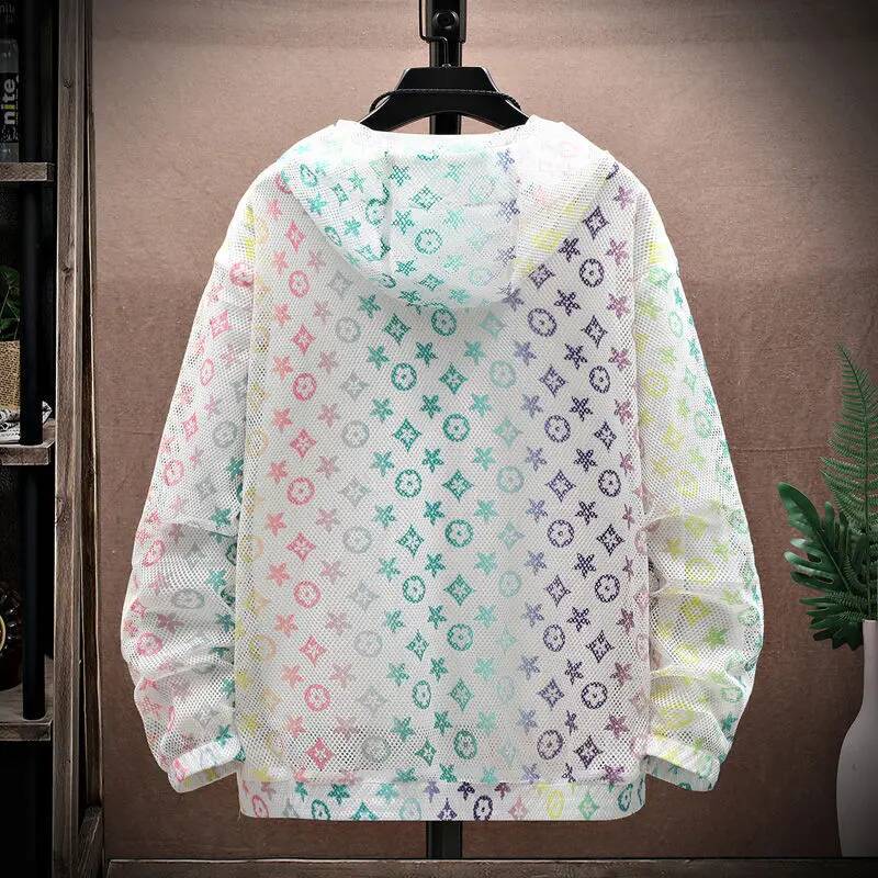 New men's summer hollow jacket trendy youth breathable ultra-thin sunscreen outdoor clothing